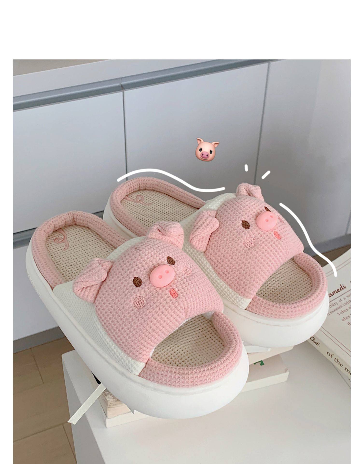 Home Bedroom Soft Platform Linen Slippers
